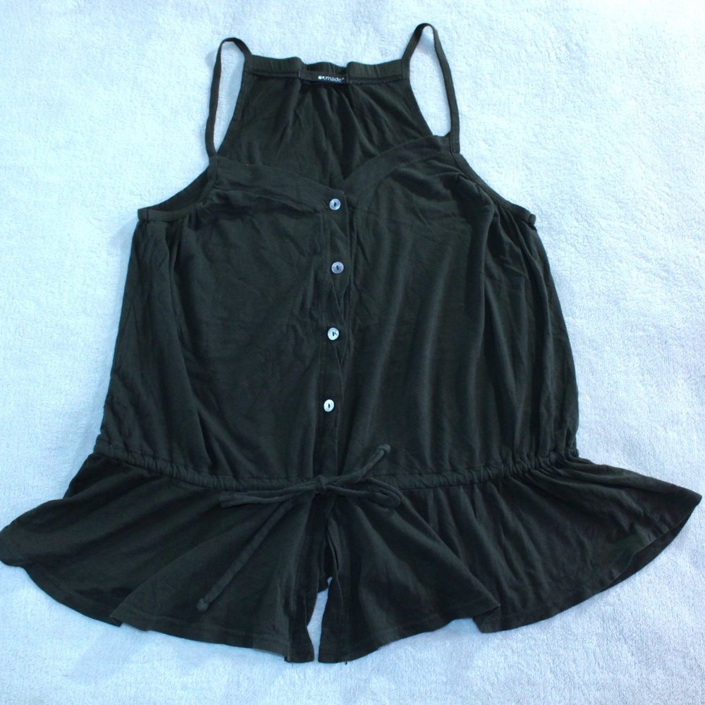 LA MADE Olive Green Synched Tank Top